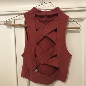 Rust Crop Top w/ back cut out!!